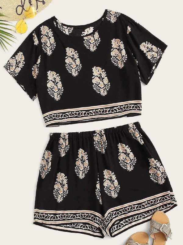 Discover Now Plus Tribal Print Tee & Shorts Set