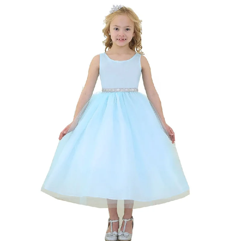 Women’s Clothes for All-Day Comfort and Style Little Girls Aqua Rhinestone Tulle Flower Girl Dress 2T-6