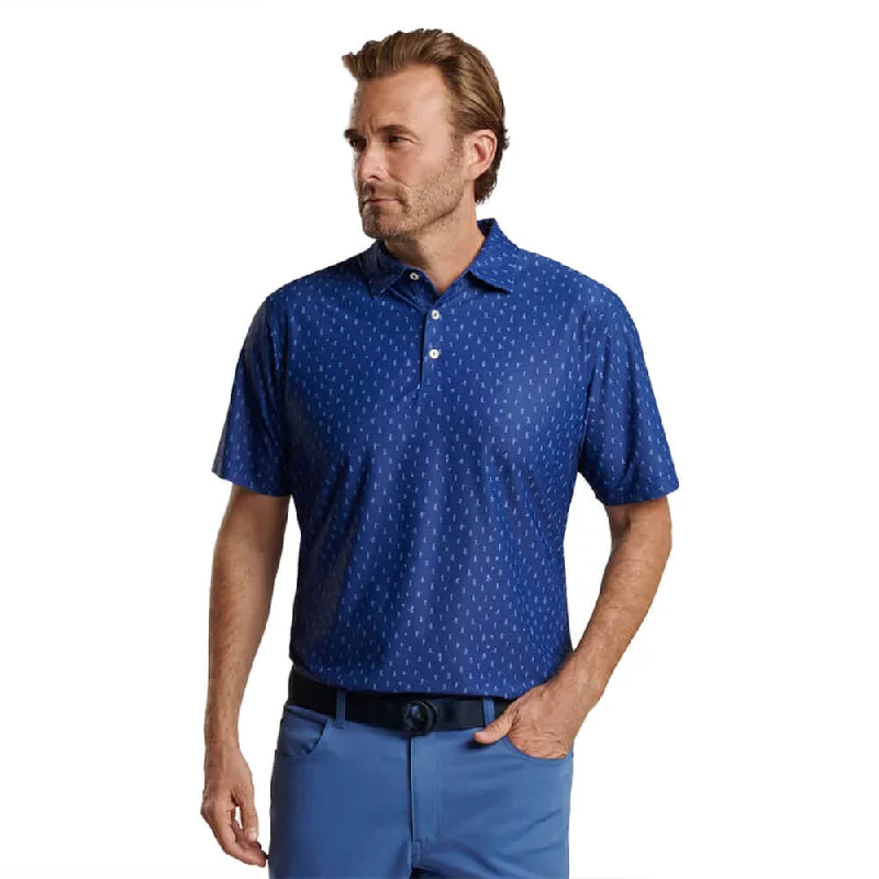 Bid Farewell To The Old Season Peter Millar Fairway Par-Tee Performance Mesh Polo Shirt - Sport Navy