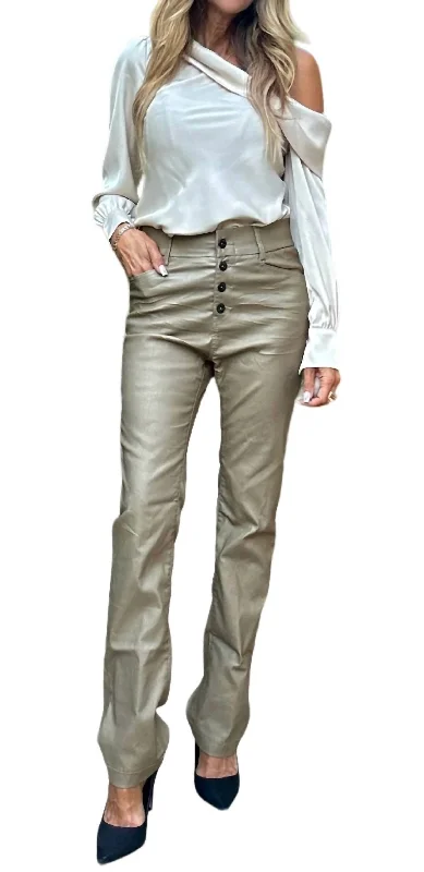 Discount Price Nora Vegan Pants In Beige/gold