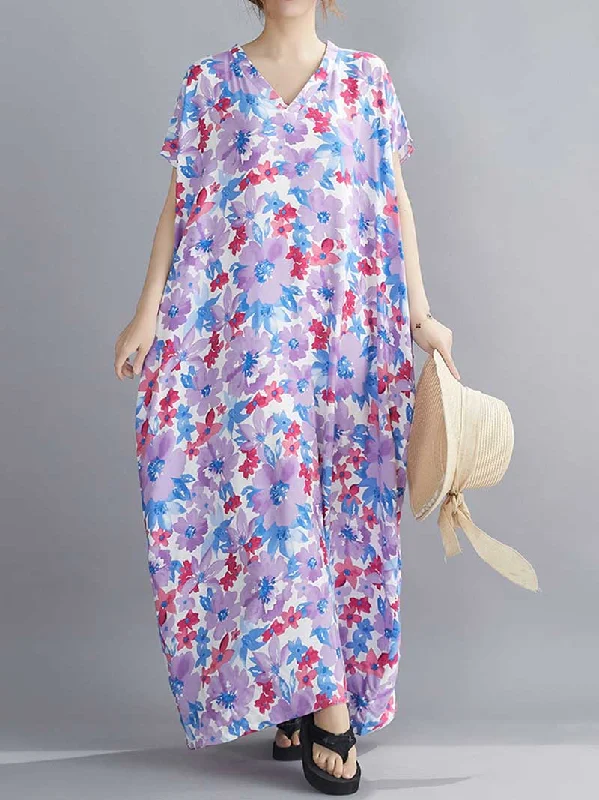 Chic Trend Collection Crazy Love Floral Printed Kaftan Dress