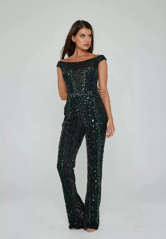 Seasonal Fashion Aleta 951 Long Beaded Formal Jumpsuit