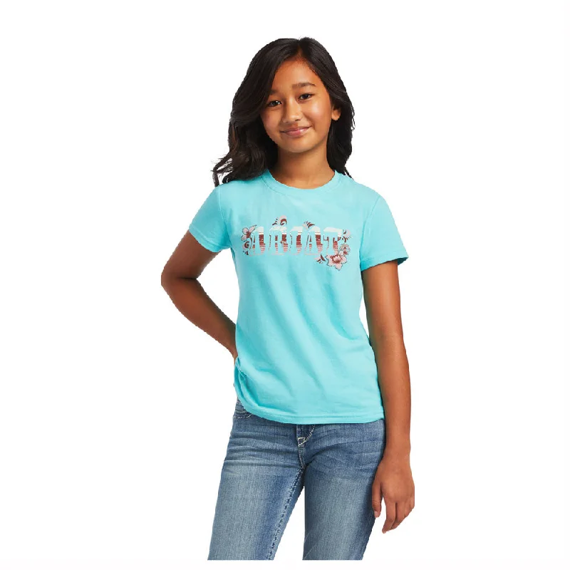 Flash Sale Or Flash Sales 10040640 Ariat Girl's REAL Cactus Short Sleeve Tee - Amazonite