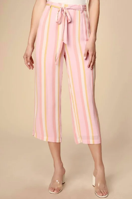 Contemporary Women’s Clothing Orange Creamsicle Gauze Pant In Pink Multi