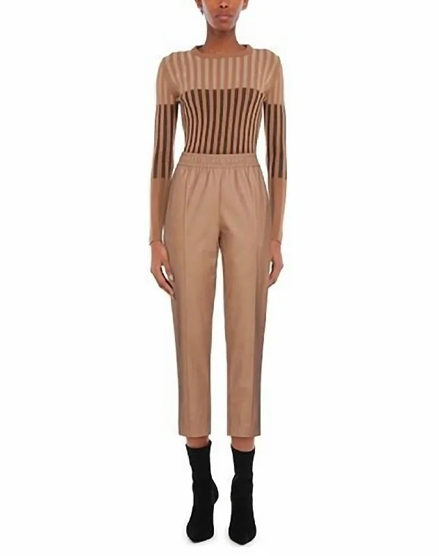 Sale On Sale Camel Leather Pant