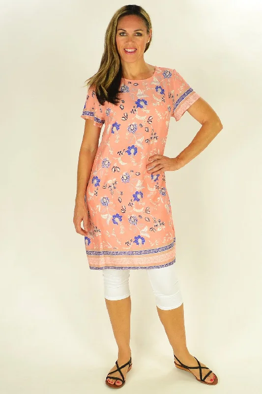 Fashion Deal Apricot Floral Tunic