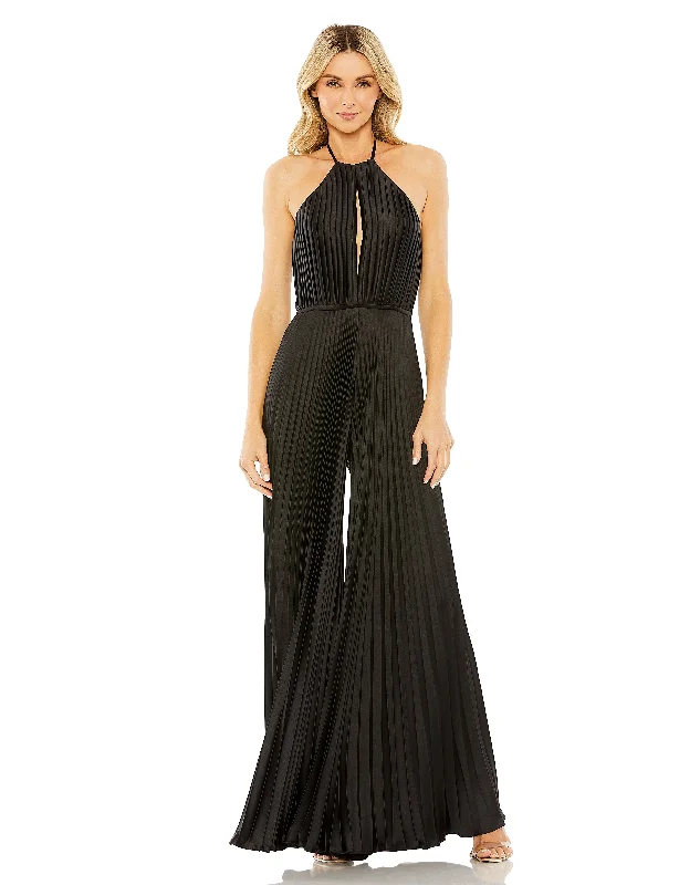 Eclectic Style Wardrobe Mac Duggal 27457 Long Formal Pleated Prom Jumpsuit