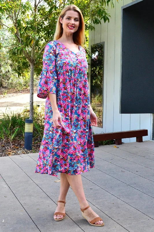 Fashion Forward, Function First Colourful Floral Garden Tunic Dress