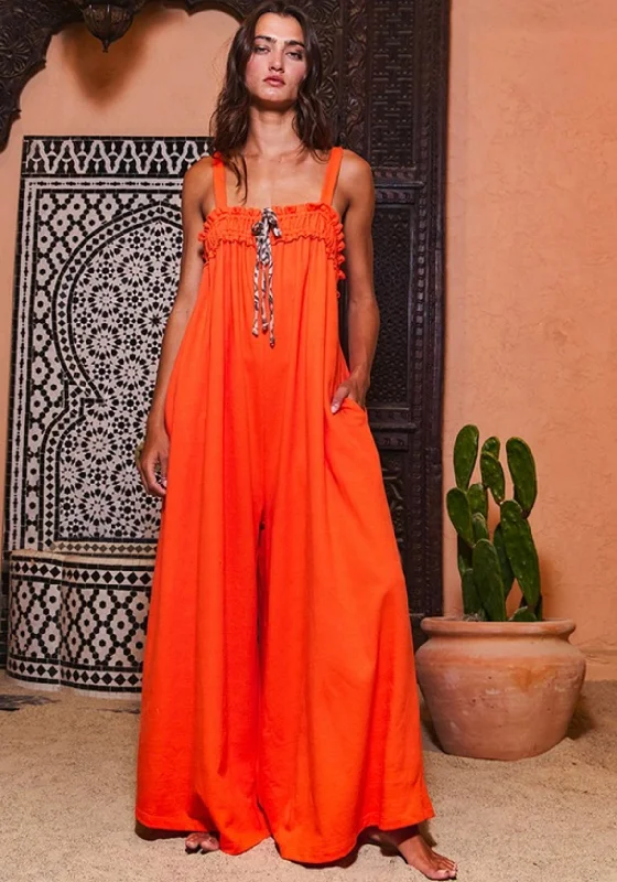 Women Clothing Changing Seasons Jumpsuit - Orange