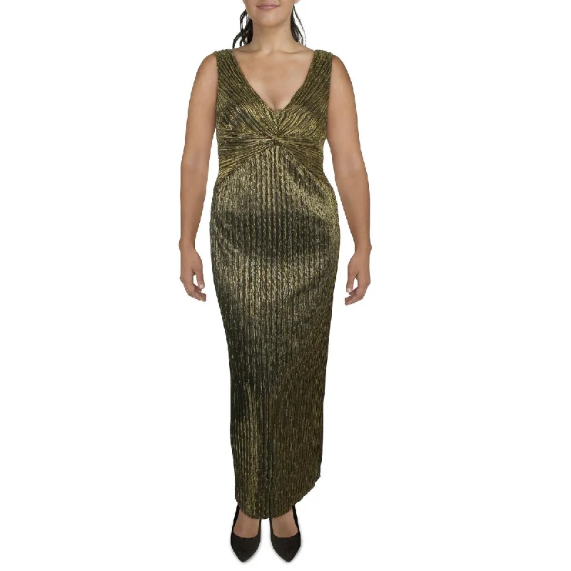 Affordable Women’s Clothing Sale Online Connected Apparel Womens Knot-Front Metallic Maxi Dress