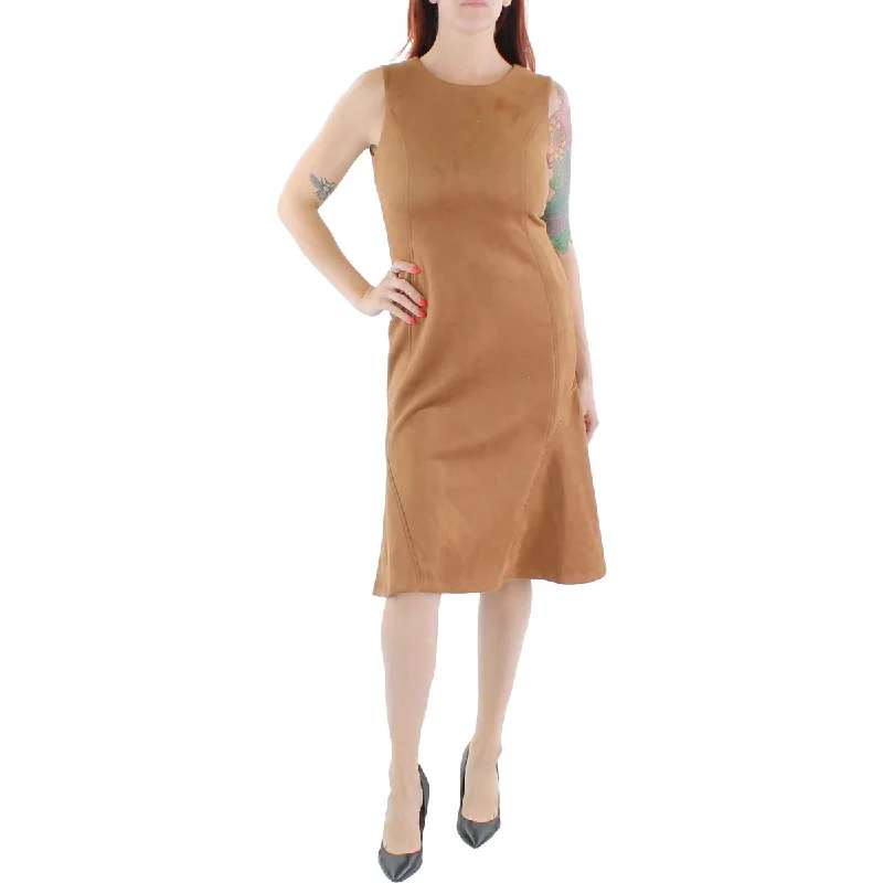 Special Offers, Don't Miss Calvin Klein Womens Faux Suede Below Knee Midi Dress