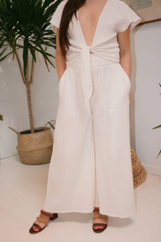 Versatile Style Wardrobe Wide Leg Pants In Off White