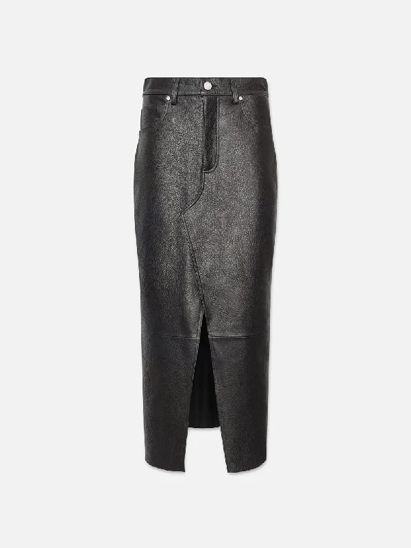 Get The Latest Trends The Leather Midaxi Skirt -- Black