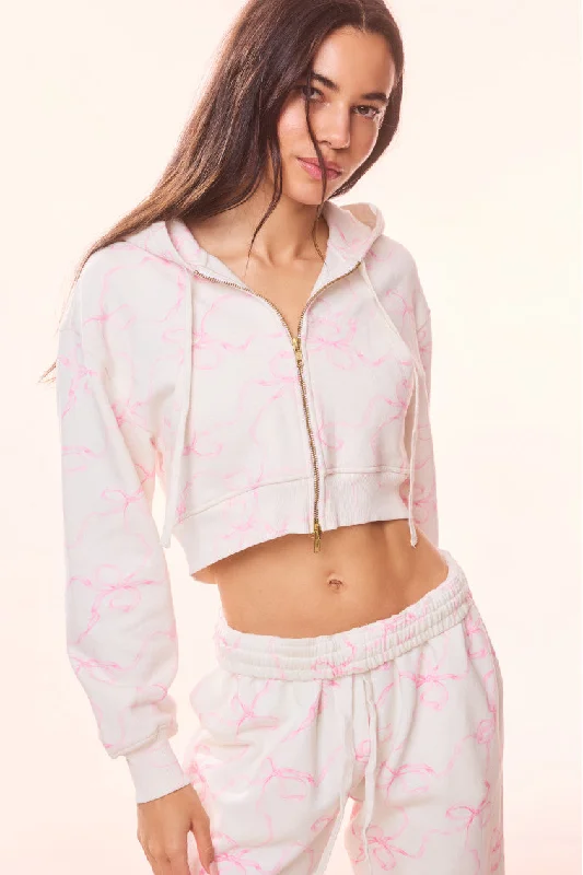 Best Deals Of The Season Pierra Cotton Cropped Bow Hoodie