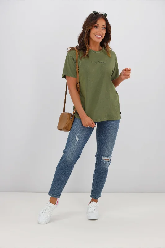 Affordable Fashion for Women Silent Theory Logo Tee Khaki