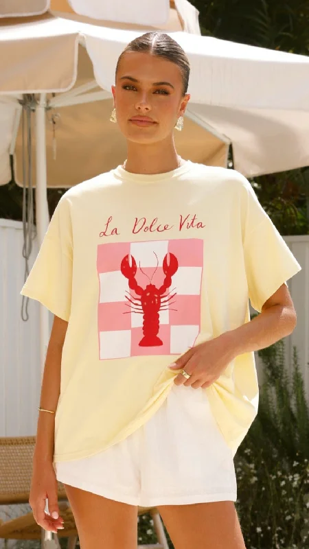 Chic & Cozy Collection La Dolce Lobster Tee - Yellow