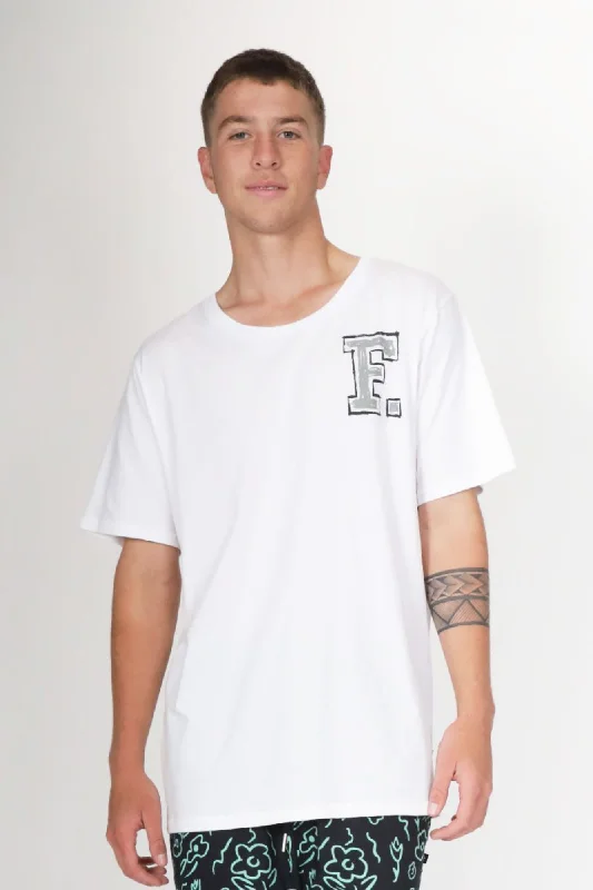 Effortless Everyday Wear Federation Mens Staple Tee Big F White