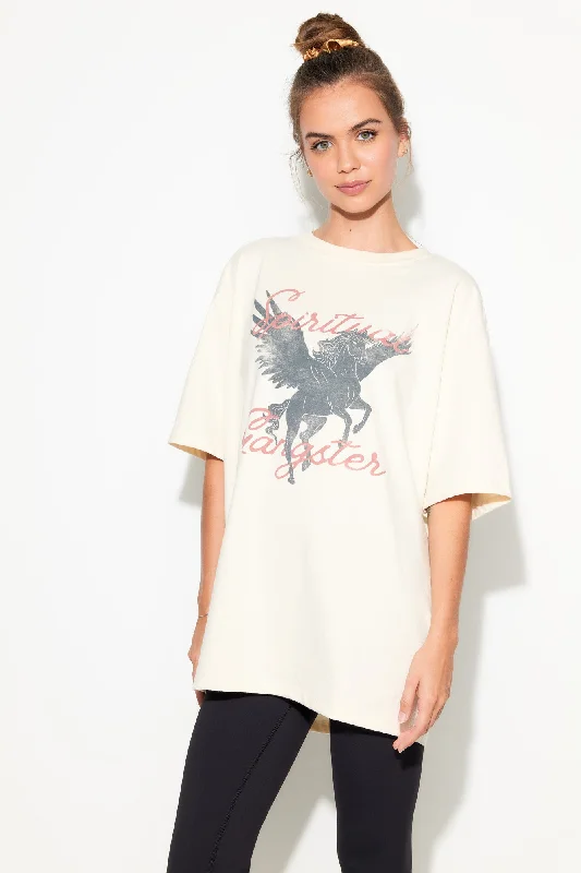 Rocker Chic Fashion Pegasus Boyfriend Tee