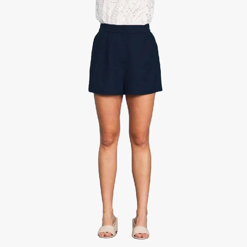 Sales For Clothes Pleated Back Elastic Shorts (Navy)