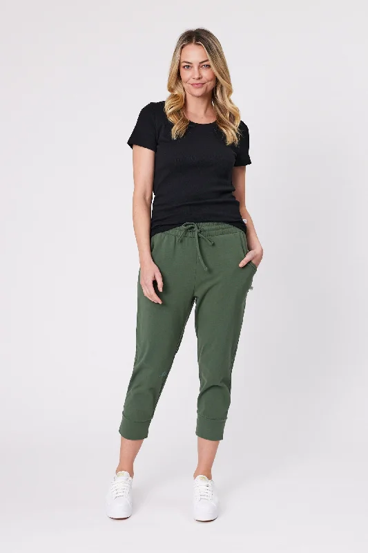 Clothing Online Shine On Essentials Cotton Elastane Jogger Khaki