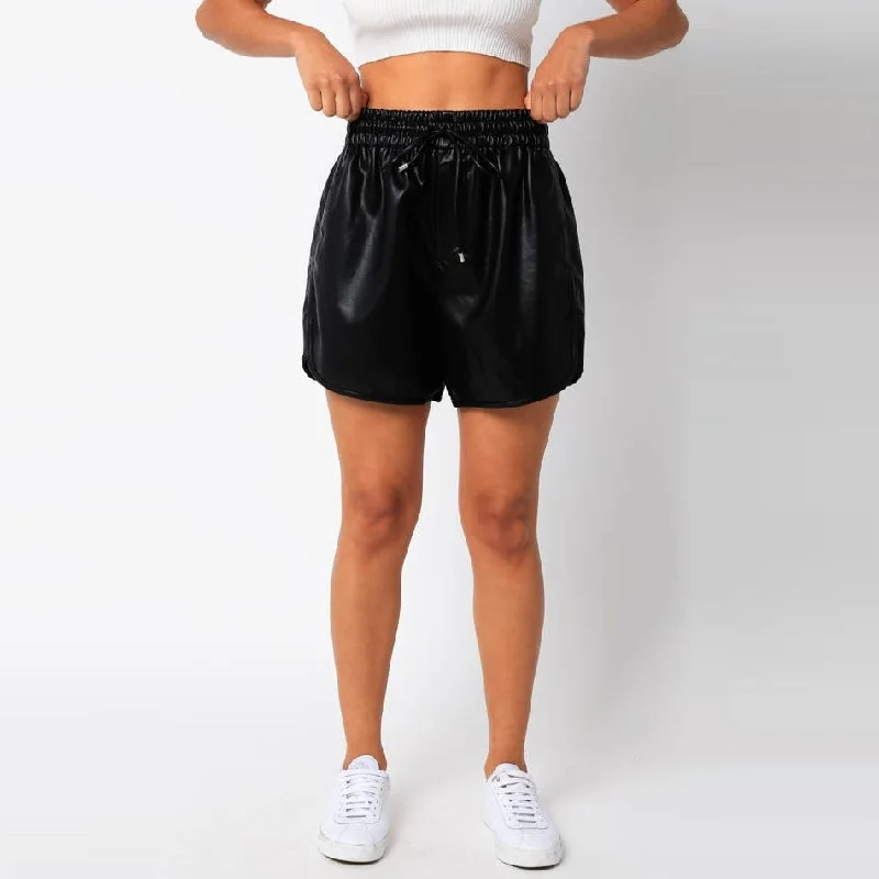 Daily Deals Rocco PU Shorts (Black)