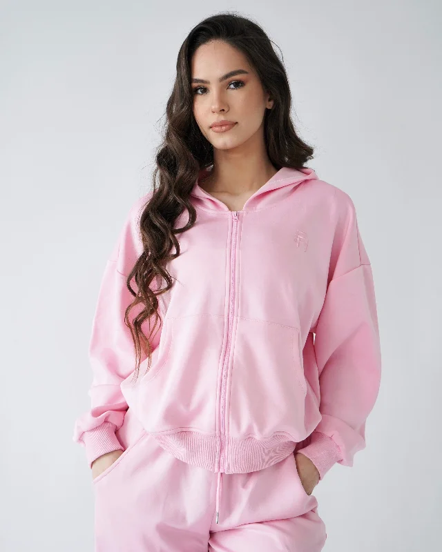 Your Timeless Wardrobe Awaits CloudFlex Zip Up Hoodie - Sugar