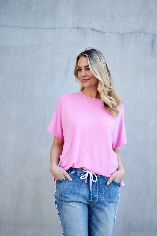 Online Boutiques Clothing Shine On Essentials Comfort Tee Pink