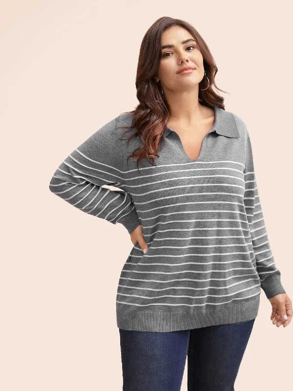 Casual Women’s Clothing Supersoft Essentials Striped Knit Pullover