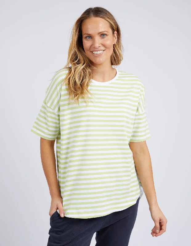 Signature Style Essentials Elm Lauren S/S Tee Stripe Keylime