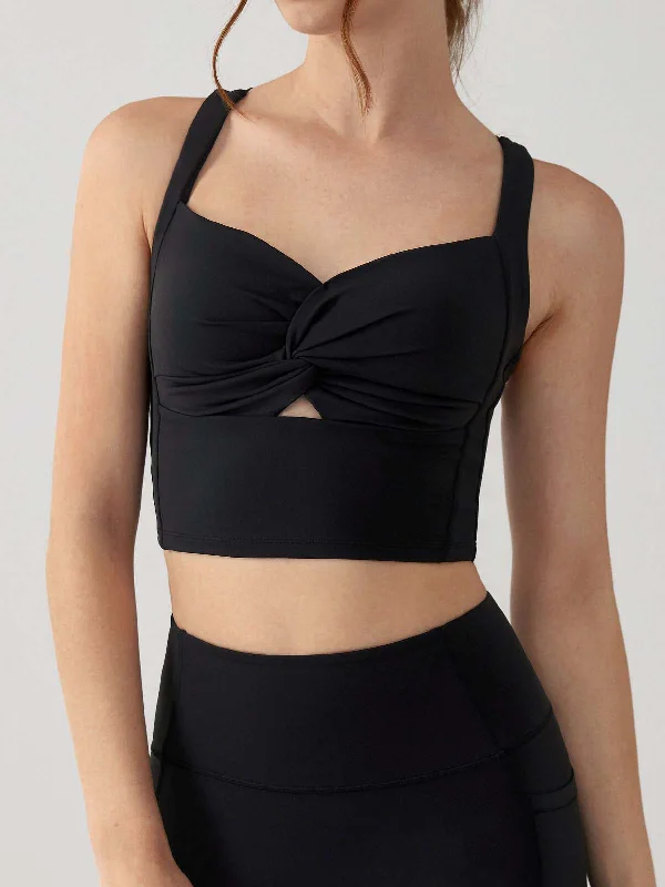 Mega Sales Black Twist X Cross Cami Top - Light Support