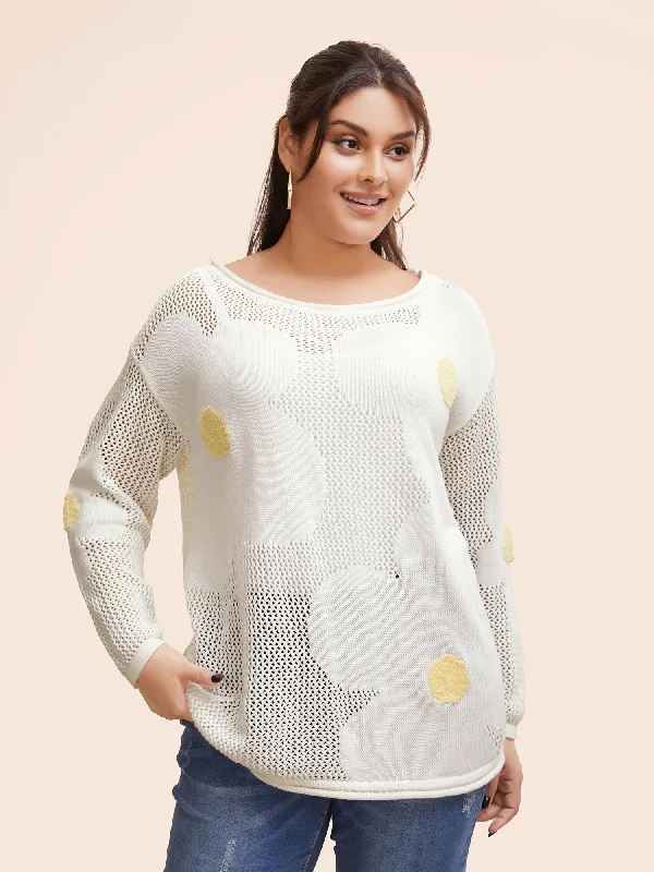 Hot Picks Cotton Crochet Floral Cut Out Pullover