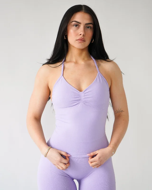 Catch Every Fashion Trend Ascend Halter Tank Top - Lilac