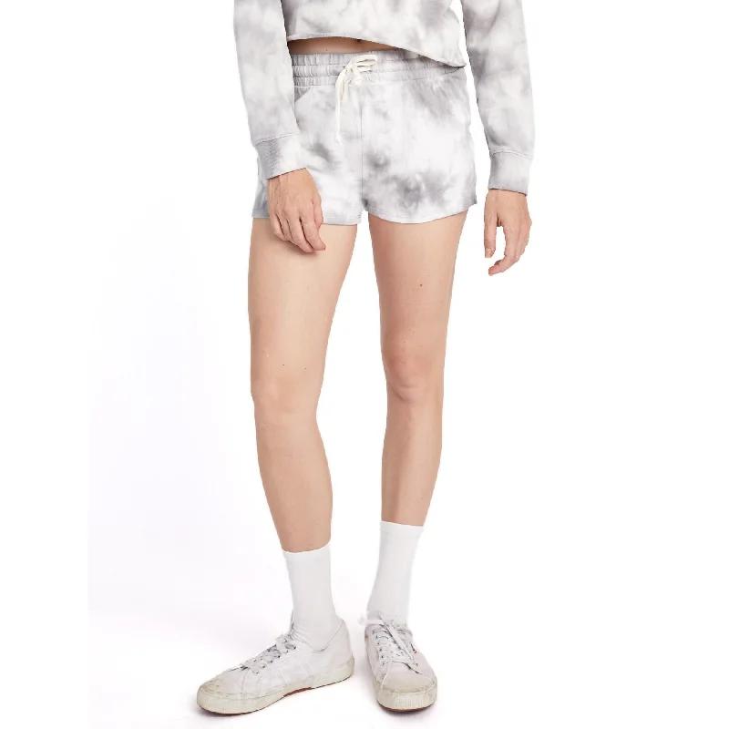 Dive Into Trendy Styles Cozy Terry Shorts (Grey Tie Dye)