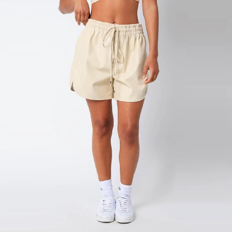 Don't Miss Out Dallas PU Shorts (Cream)