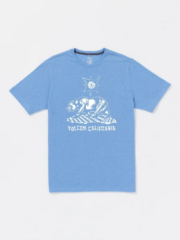 All Season Fashion Collection Grizzled Short Sleeve Tee - Blue Bird Heather