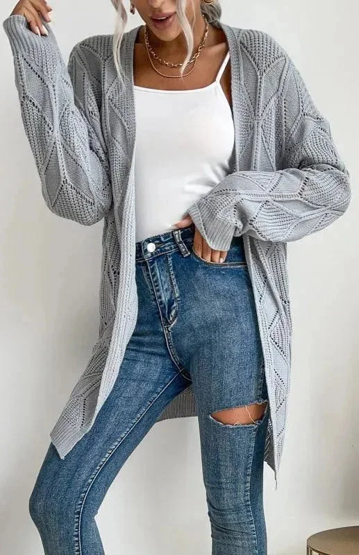 Trendy Pulse Thin Twist Women Cardigan Sweater