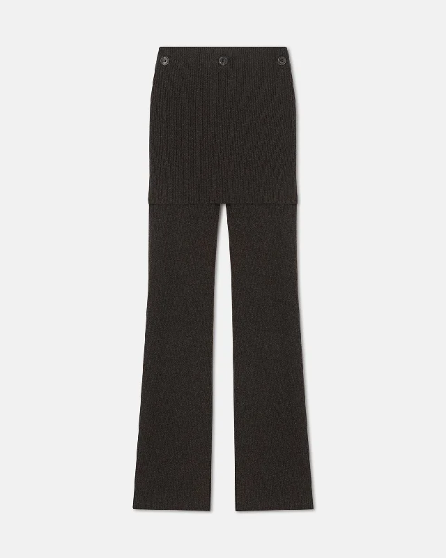 Season Appropriate Women's Collection Basy - Compact Merino Wool Pants - Coffee