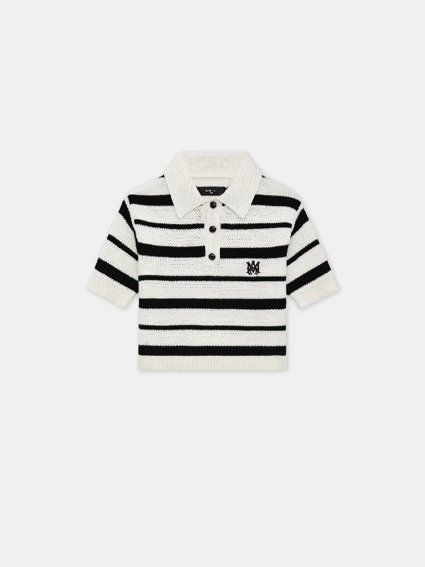 Contemporary Women’s Clothing WOMEN - WOMEN'S MA STRIPED POLO - Black Alabaster