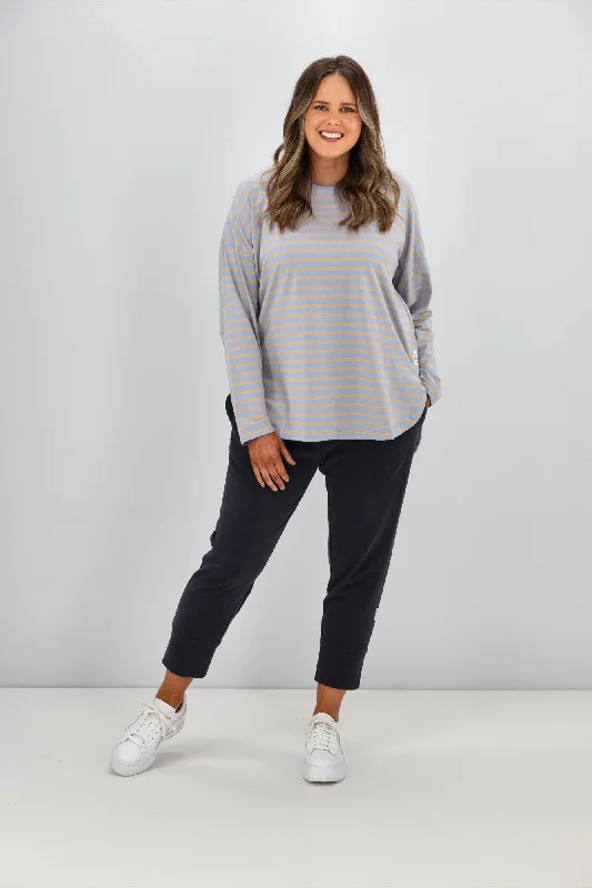 Buy More, Save More Elm Lauren L/S Stripe Tee Hydrangea Irish Cream