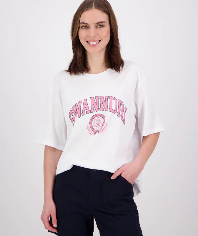 Flash Sale Clothing Swanndri Graduate Boxy Tee White/Raspberry