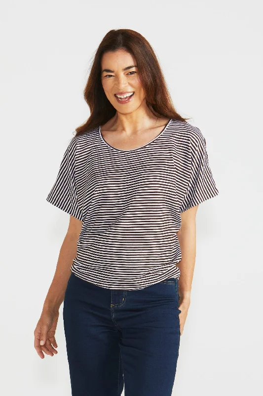 Women’s Evening Wear Betty Basics Maui Tee Nutmeg Stripe