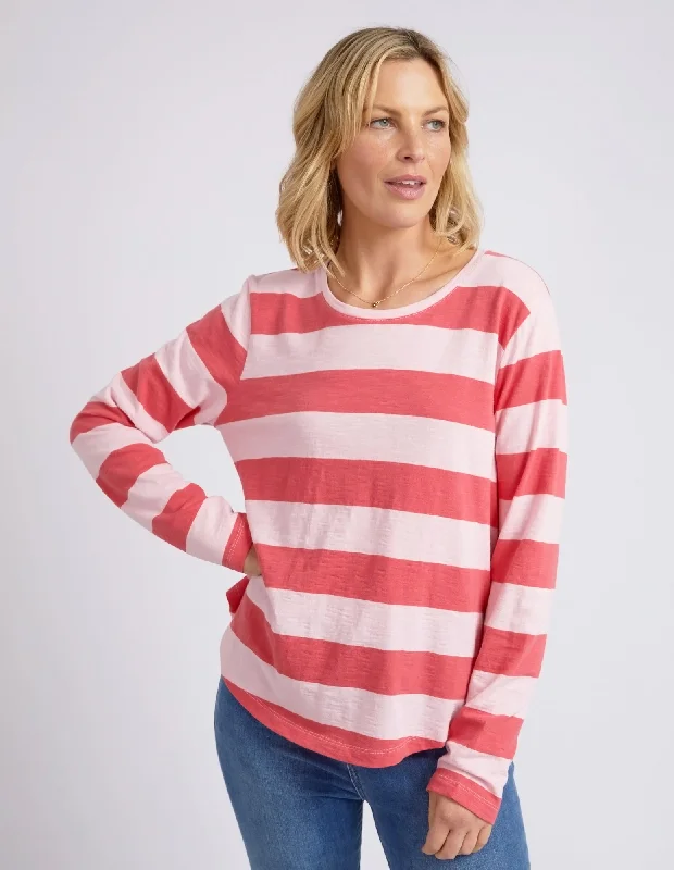 Latest Fashion for Women Elm Spritz Stripe L/S Tee Coral Pink