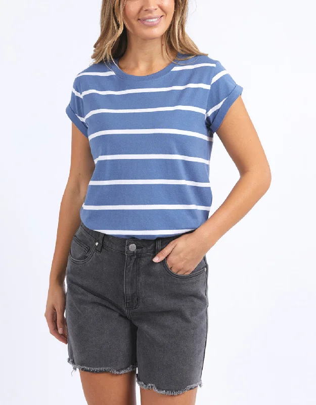 Casual Dresses for Women Manly Stripe Tee - Blue Horizon/White Stripe