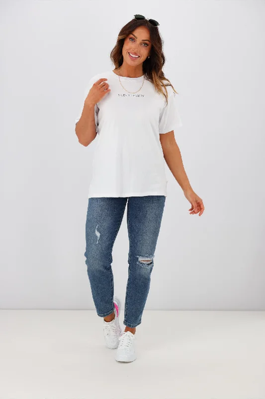 Designer Women’s Fashion Online Silent Theory Logo Tee White