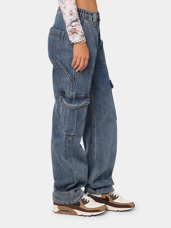 Trend Forward Threads For Her Women's Wide Legs Cargo Jeans