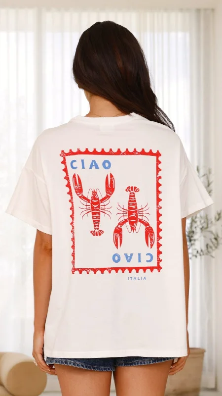 Get The Latest Trends Ciao Lobster Tee - White