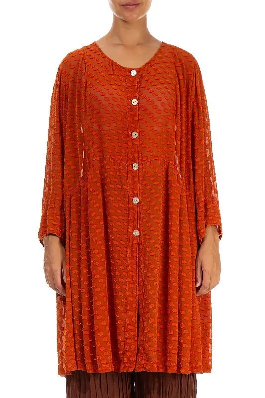 Trendy Pulse Dotty Saffron Silk Jacket