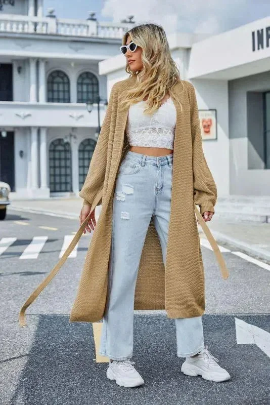 The Latest Trends Long Loose Strappy Cardigan Sweater