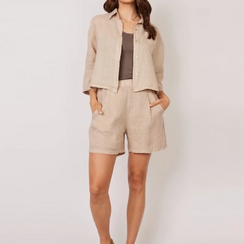 Women’s Fashion Essentials Linen Shorts (Flax)