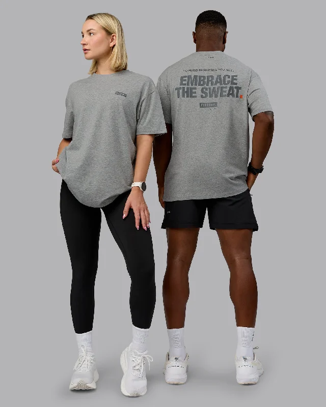 Trendy Women’s Apparel for All Seasons Fitstop Embrace the Sweat FLXCotton Oversized Tee - Light Grey Marl - Cool Grey